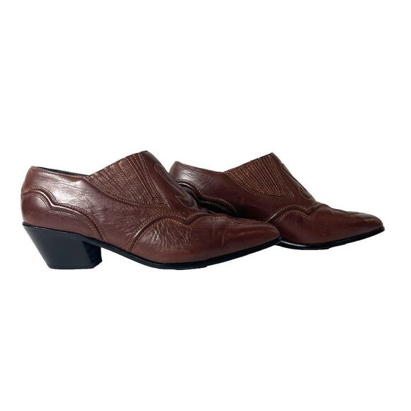 Nordstrom Slip On Brown Leather Classic Ankle Bootie Womens Sz 7.5 M Pointed Toe - Picture 3 of 10